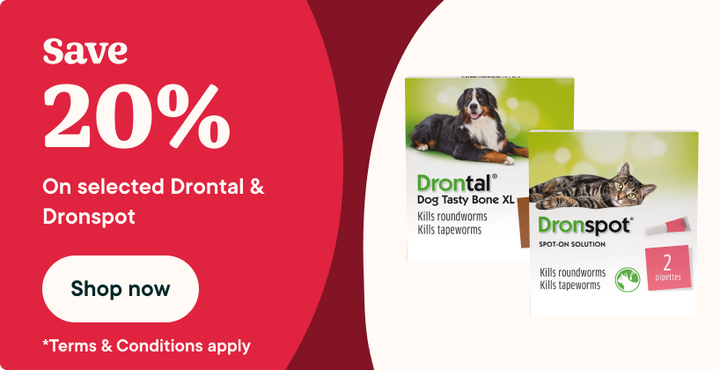 Save 20% - Drontal & Dronspot worm treatment