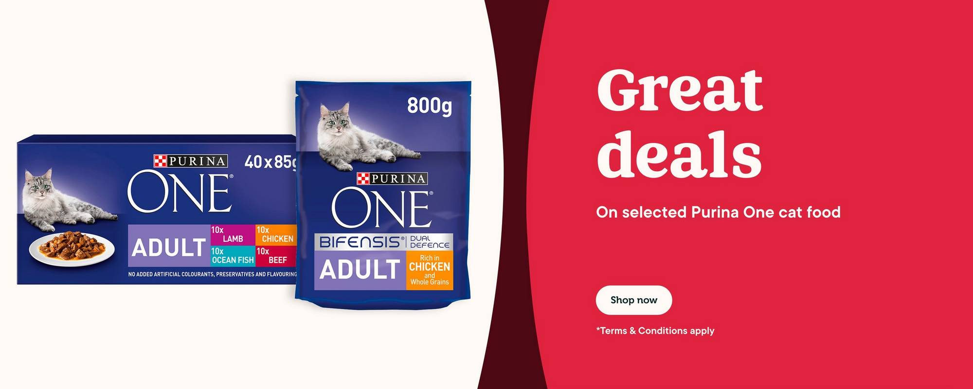 Great deals on selected Purina One cat food